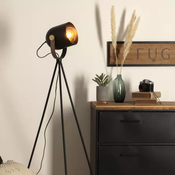 Lampada da terra a treppiede (H36 cm) Bil Nero