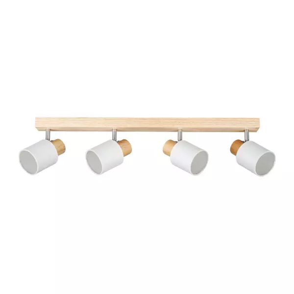 Spotlampe med 4 skærme (L67 cm) Hvid Stof