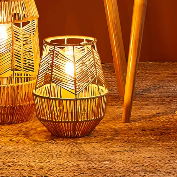 Lampe � poser corde tress�e (H26 cm) Ajay Naturel