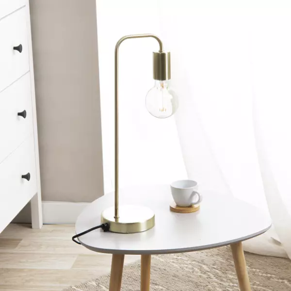 Lampada da tavolo metallo (H45 cm) Keli Oro
