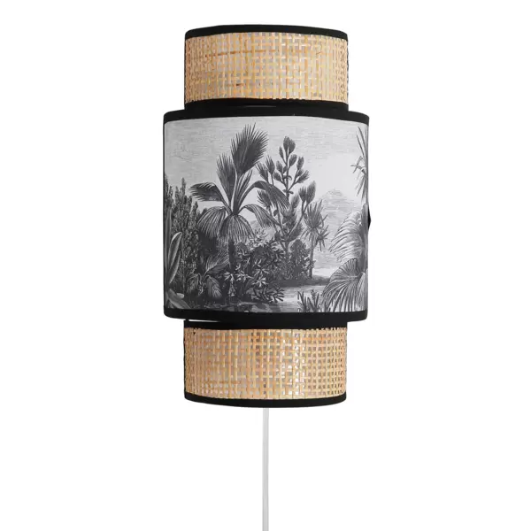 Lampada da parete canapa (H33 cm) Ombrage Nero