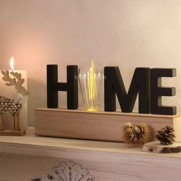 LED-bogstavsdekoration Home Sort