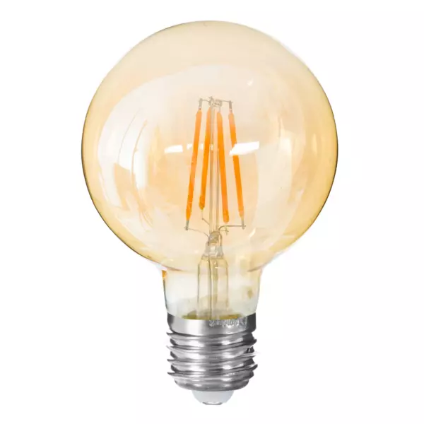 Lampadina luminosa diametro 10 cm Globe Ambra