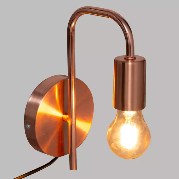 Lampada da parete metallo (H25 cm) Keli Rame