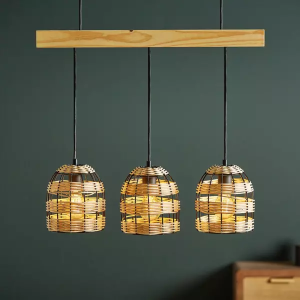 Lampadario bamb� (60 cm) Domo Naturale