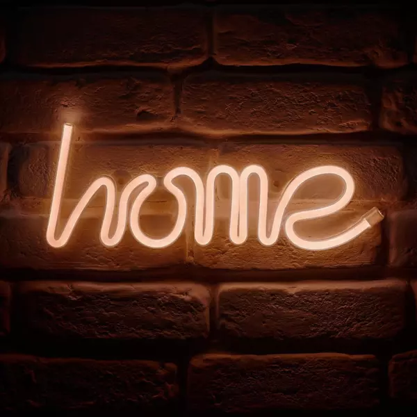 Insegna neon LED Home Bianco a pile