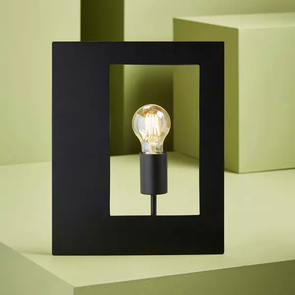 Lampada da tavolo design metallo (33.5 cm) Cuadro Nero