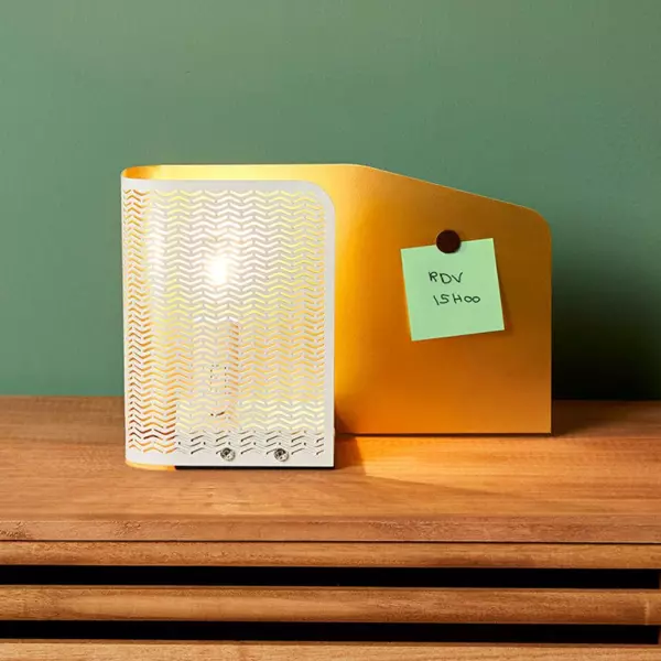 Tischleuchte Aladin Goldfarben/Wei�