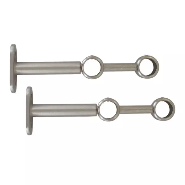 S�t med 2 justerbare dobbelte gardinstangsholdere (L150 - L195 / D20 mm) Jim S�lv