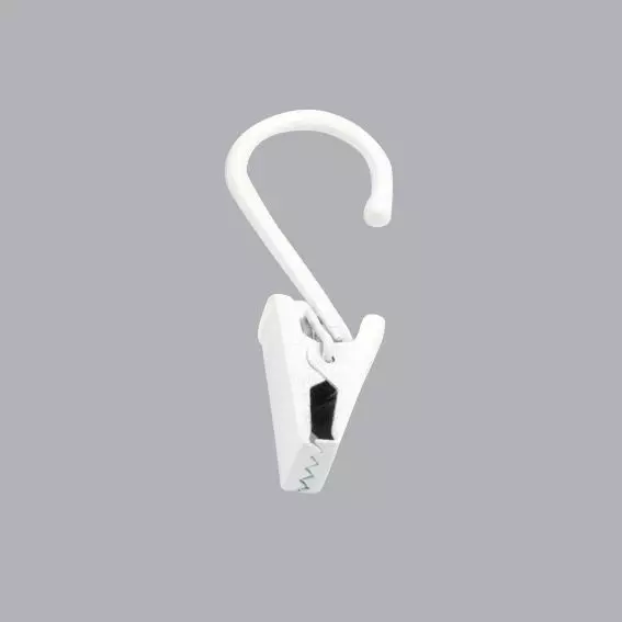 Set di 8 ganci con pinza Bianco