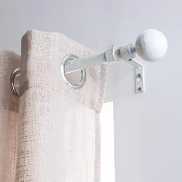 Kit de tringle extensible (L120 - L210 cm / D19 mm) Basic Blanc et or