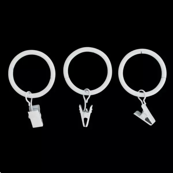 Lote de 8 argollas con pinza  (D20) Blanco mate