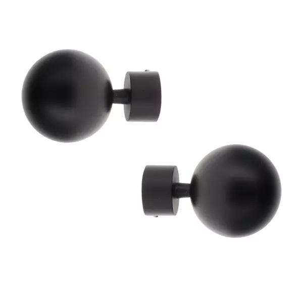 Lot de 2 embouts tringle (D28 mm) Lino Gaia Noir mat