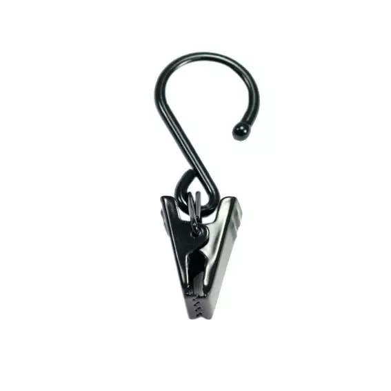 8er Set Vorhangclips Schwarz