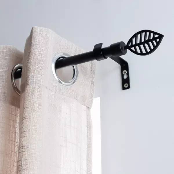 Set bastone tenda regolabile (L120 - L210 cm / �16 mm) Sevigne Nero opaco