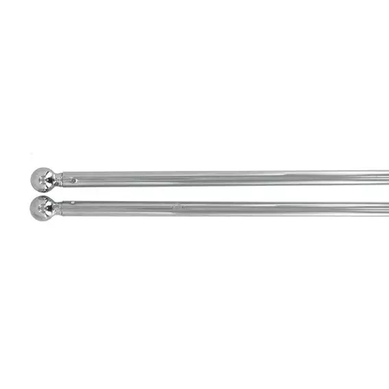 2er Set ausiehzbare runde Vorhangstangen (L80 cm) Chrom