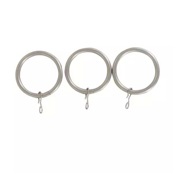 S�t med 8 gardinringe (D28 mm) Lino Mat S�lv