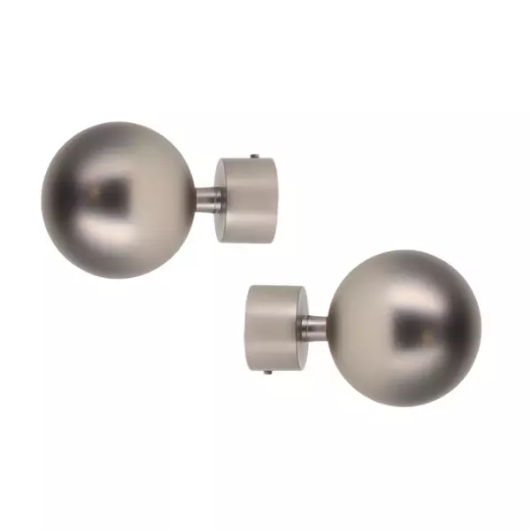 Set di 2 terminali per tenda (D28 mm) Gaia Argento opaco