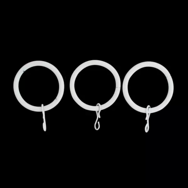 S�t med 8 gardinringe (D20 mm) Jim Mat Hvid