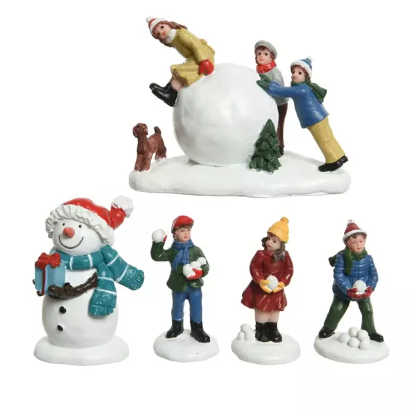 Set di figurine e accessori nella neve per villaggio