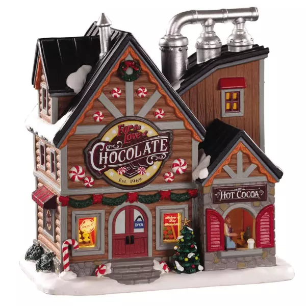 Lysende Lemax julelandsby 'Fabrikken for k�rlighed til chokolade'