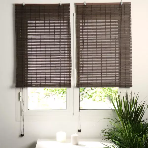 Estor para enrollar de varillas (anch40 cm x alt130 cm) Bamb� Chocolate