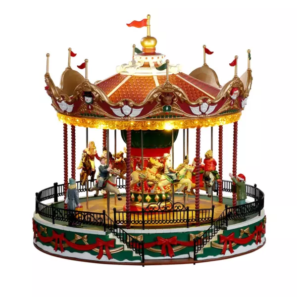 Village de No�l Lemax lumineux, musical et en mouvement Carrousel