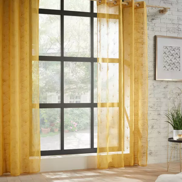 Tenda trasparente (140 x 240 cm) Mia Giallo ocra