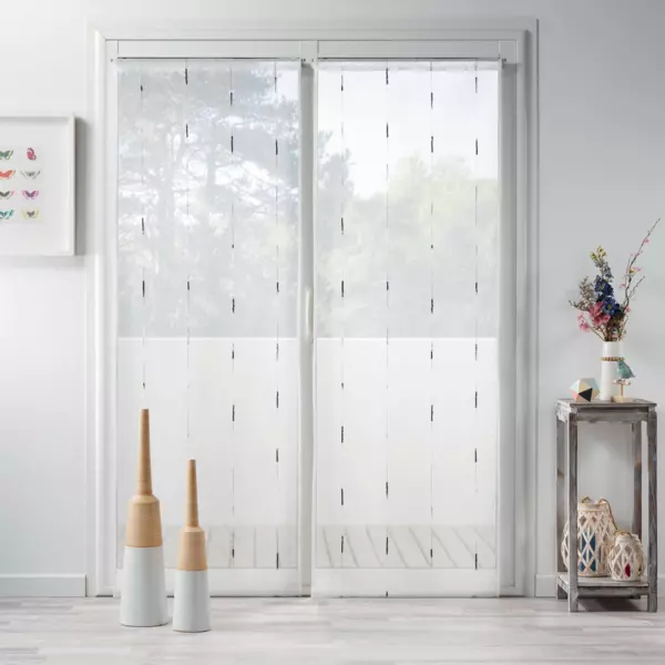 2er Set Scheibengardinen (70 x 240 cm) Chenilla Grau