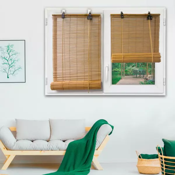 Store enrouleur � baguettes (60 x 180 cm) Bambou Naturel