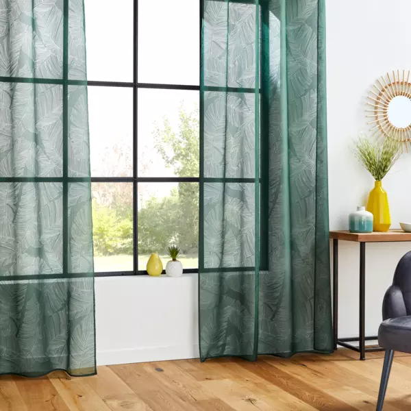 Tenda trasparente (140 x 240 cm) Feuilles Verde cedro