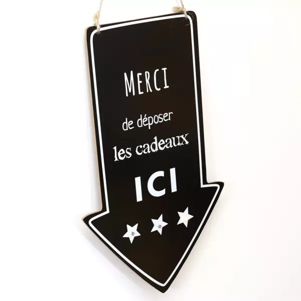 Pancarte lumineuse � piles (H40 cm) D�p�t de cadeaux Blanc chaud