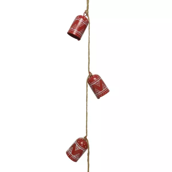Guirlande d�co (1,10 m ) Cloches de No�l Rouge