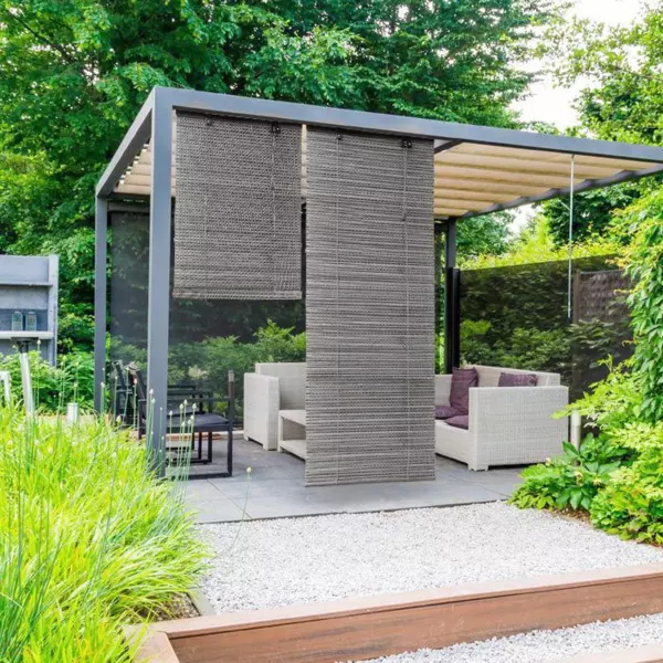 Tenda a rullo con lamelle (60 x 180 cm) Bamb� Grigio chiaro / Grigio scuro