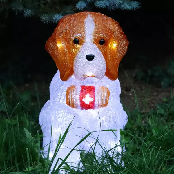 Perro luminoso San Bernardo Blanco fr�o 40 LED