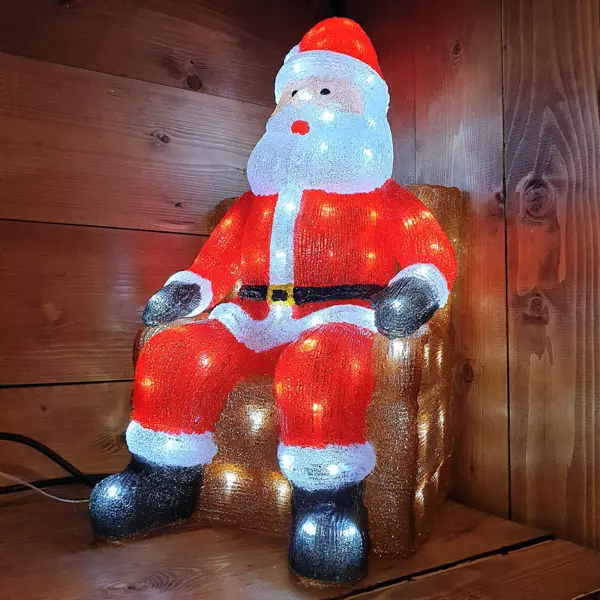 Babbo Natale luminoso seduto Bianco freddo 100 LED