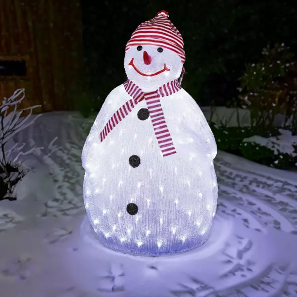 Verlichte sneeuwpop Topek Koud wit 160 LED