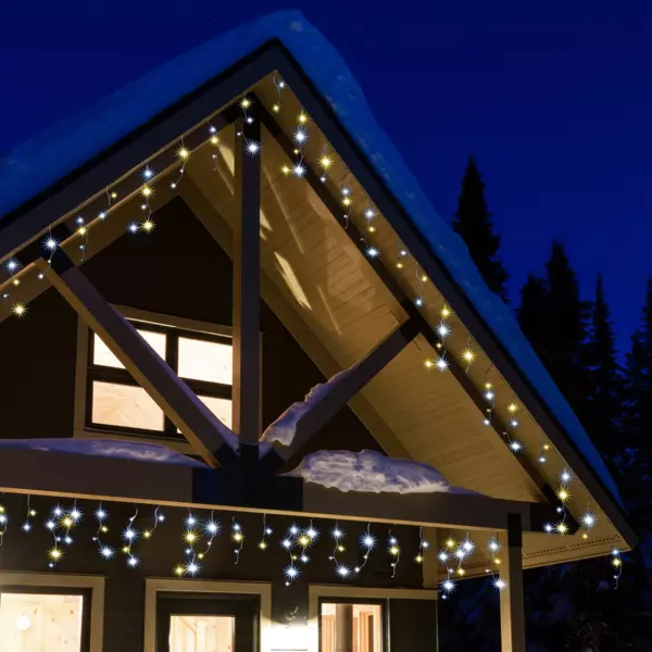 Eisregen-Lichterkette Stars L20 m Zweifarbig 490 LEDs CN