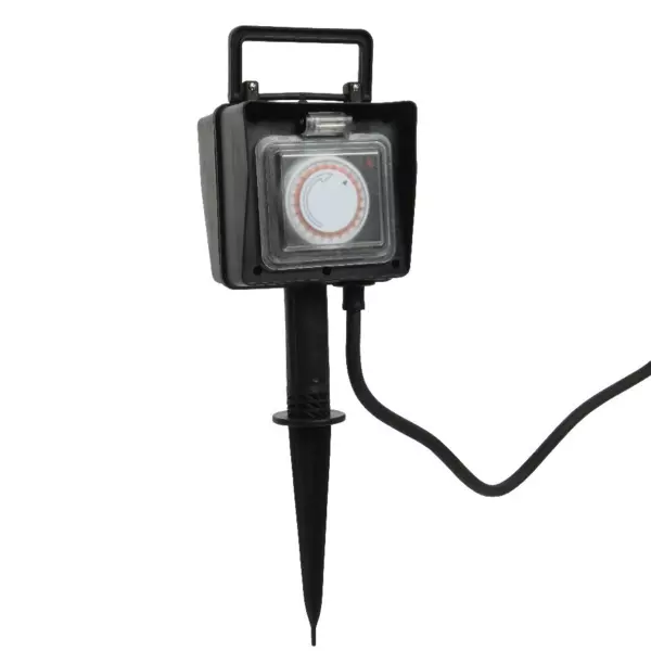 Prise piquet de jardin programmable 2 pôles