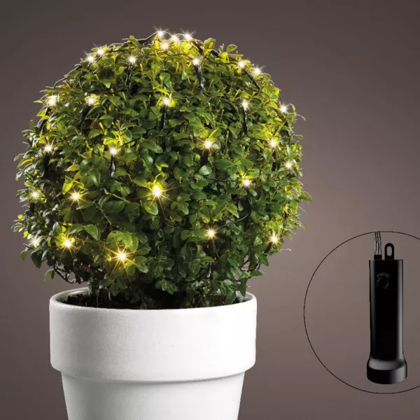 Filet lumineux Durawise � piles D80 cm Blanc chaud 128 LED