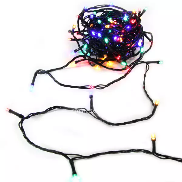 Lyskæde 30 m 300 LED grøn kabel Timer Flerfarvet