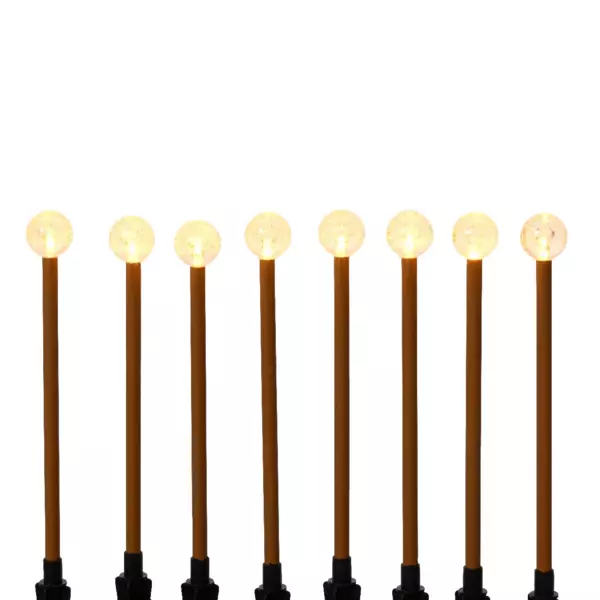 Set van 8 verlichte  grondprikkers Sph�res H20 cm Warm wit 8 LED