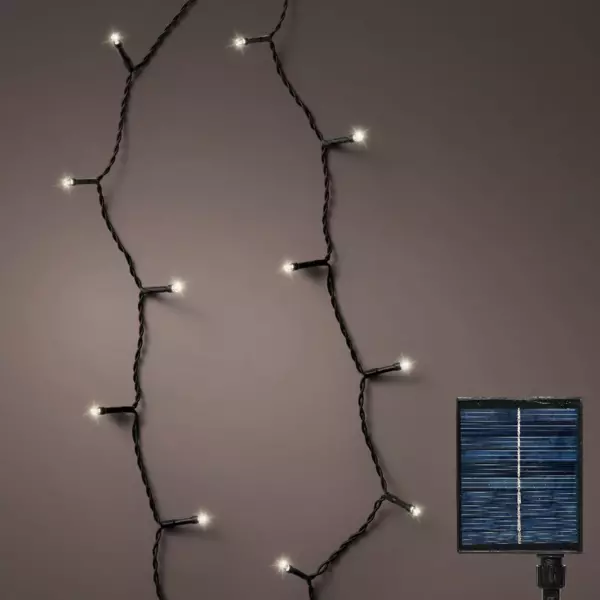 Guirlande lumineuse Solaire 27 m 360 LED c�ble noir Rechargeable Blanc chaud
