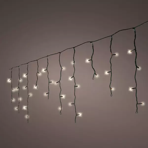 Stalactite lumineuse Solaire 11 m 259 LED Rechargeable Blanc chaud