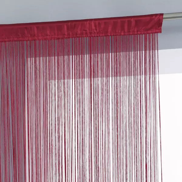 Cortina de hilo (90 x A200 cm) Liso Rojo granate