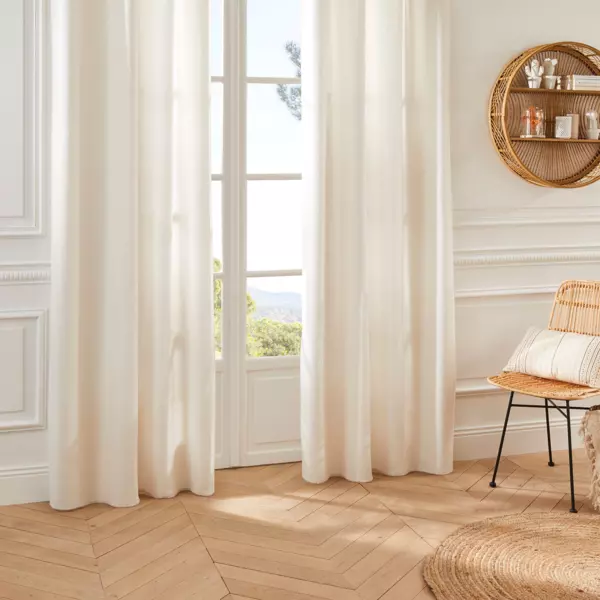 Rideau bouclette (140 x 260 cm) Jaiko Blanc