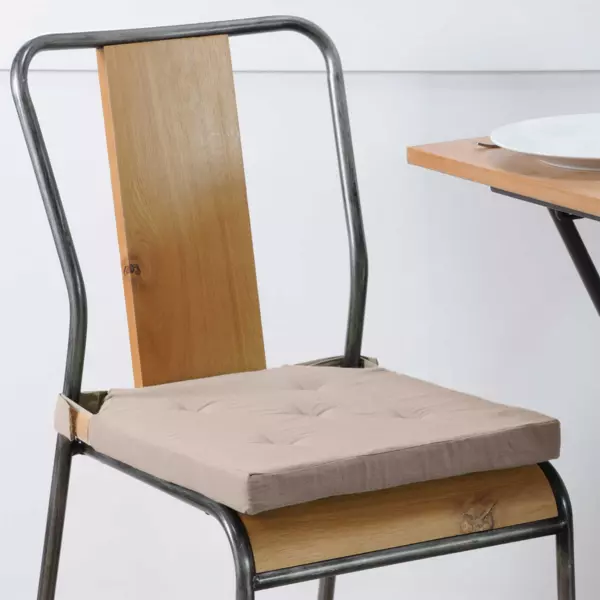 Cuscino per sedia quadrato con chiusura a strappo (38 x 38 cm) Duo Beige