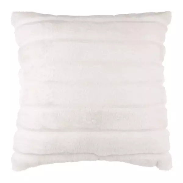 Coussin carré fausse fourrure (45 x 45 cm) Manoir Blanc
