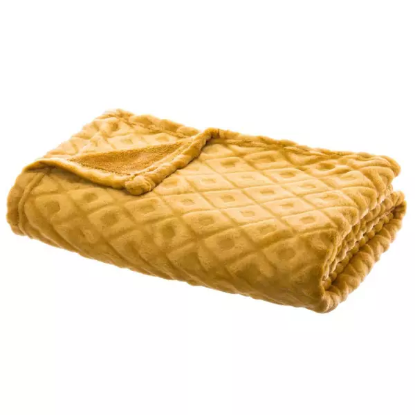 Plaid morbido (150 cm) 3D Losange Giallo ocra