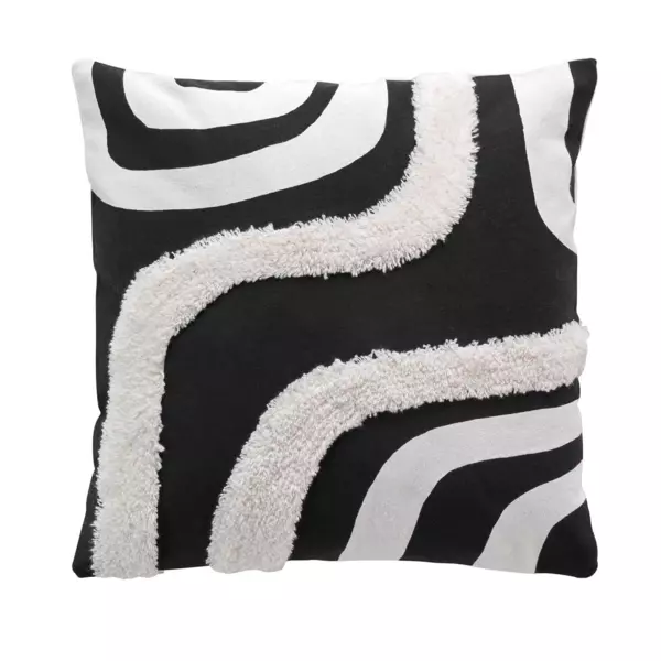 Housse de coussin carr�e coton (40 x 40 cm) Mirade Noire